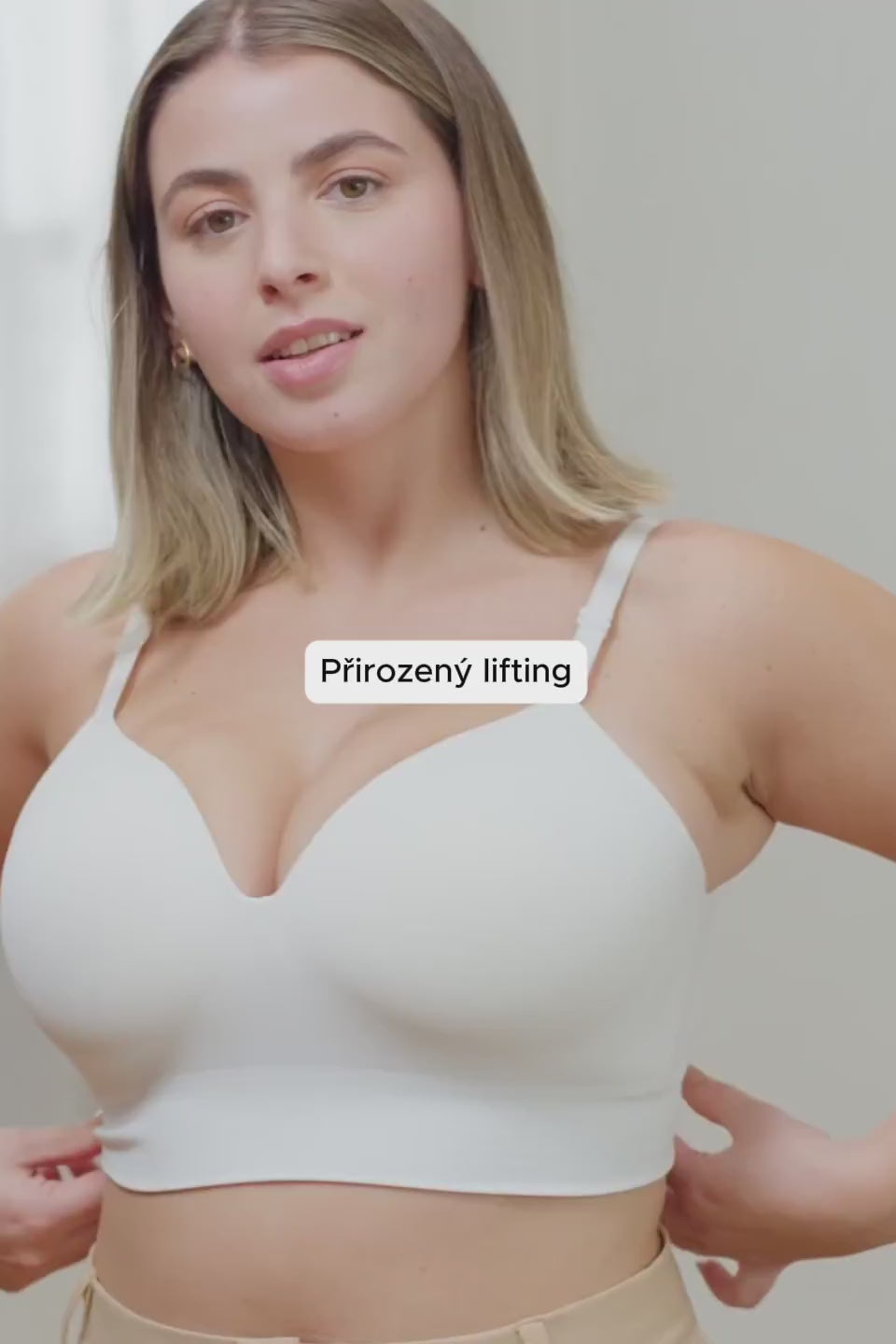Comfort tvarující podprsenka bez kostic - Nude